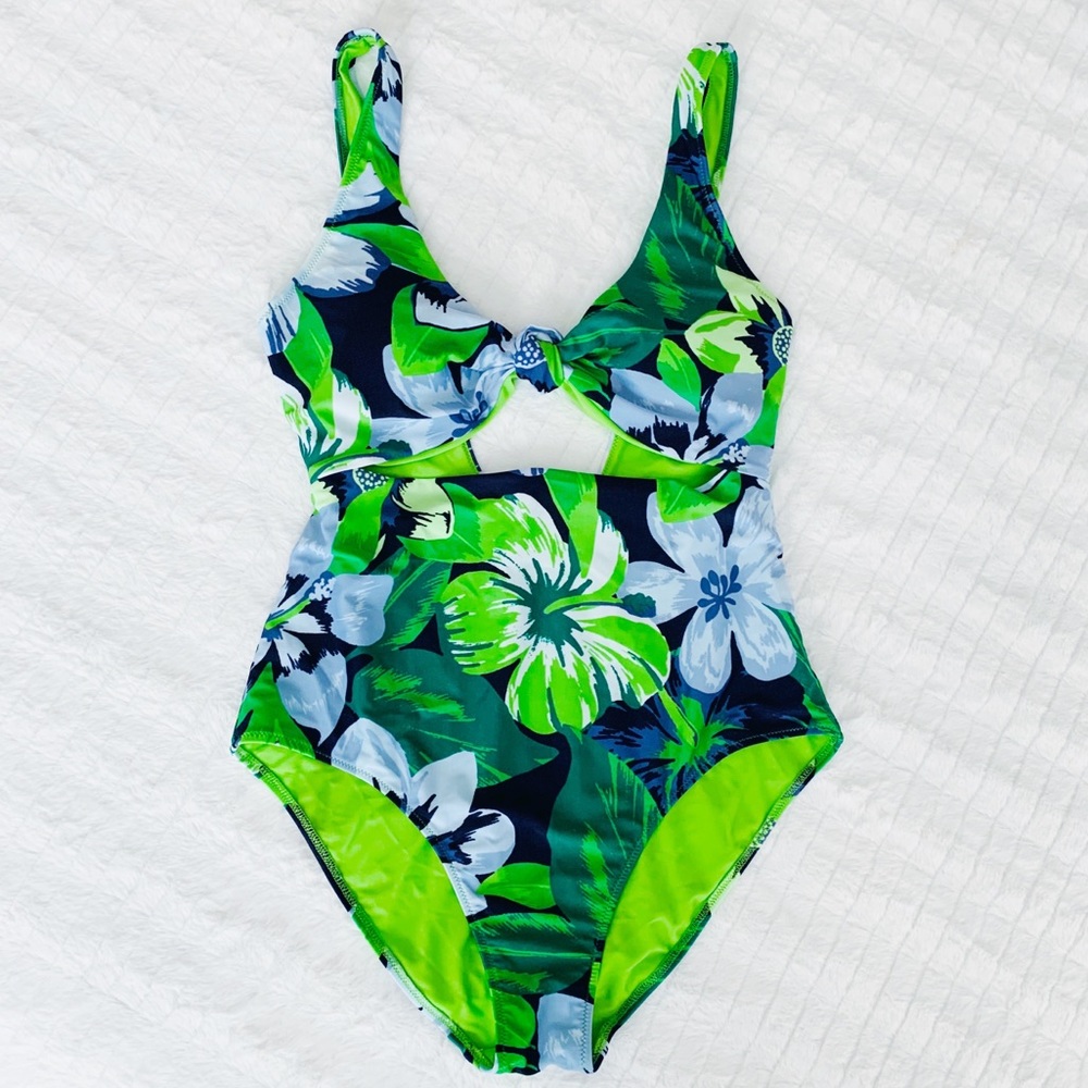 aerie // NWOT tropical knot one piece swimsuit - Picture 6 of 12